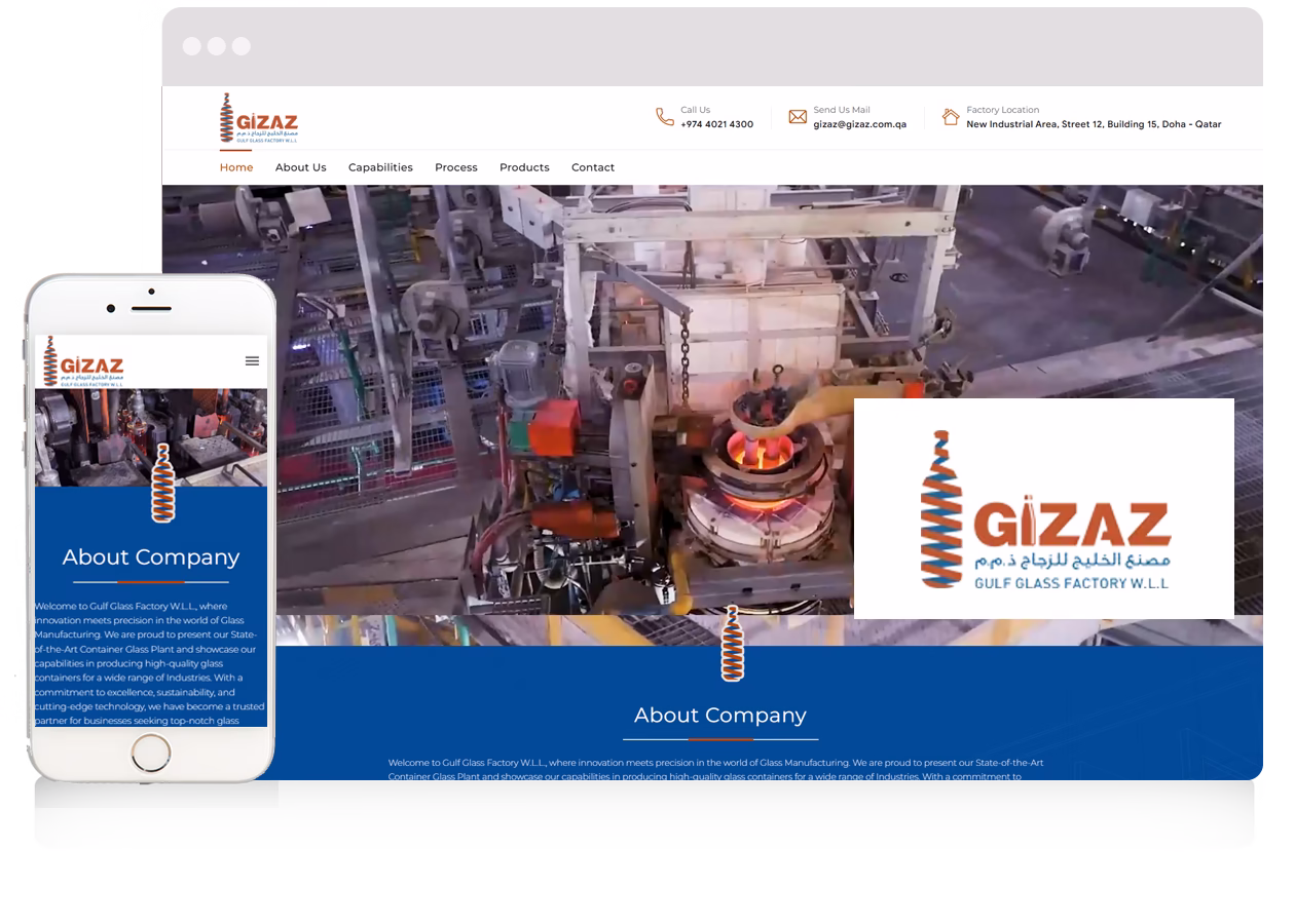 Website for Gulf Glass Factory