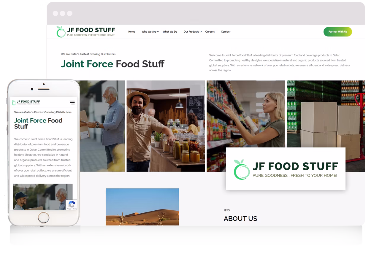 Premium food website for Joint Force Food Stuff